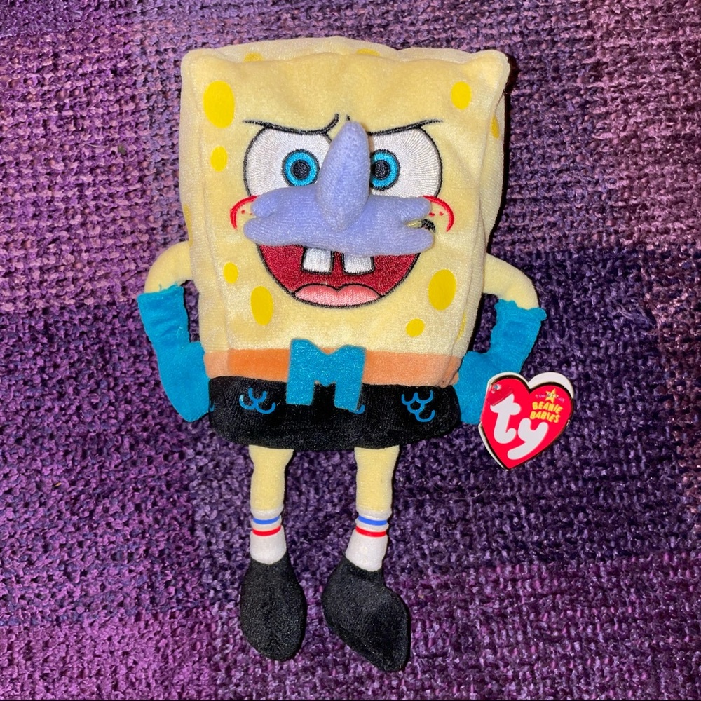 8” SpongeBob Mermaidman Ty Beanie Baby 2006